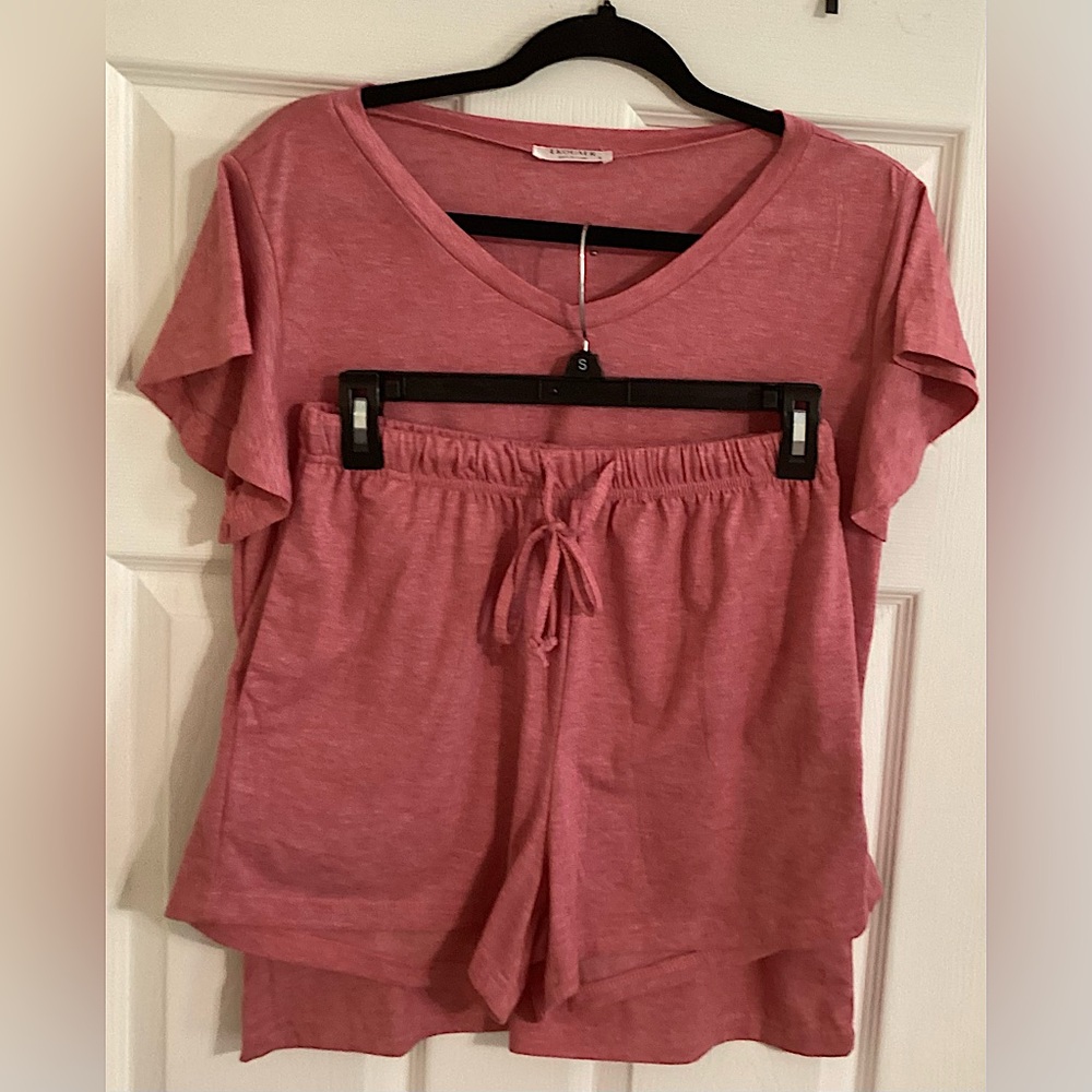 Women's Pjs Set Ruffle Sleeves Sleepwear V-Neck Comfy 2-Piece Pjs Loungewear Set